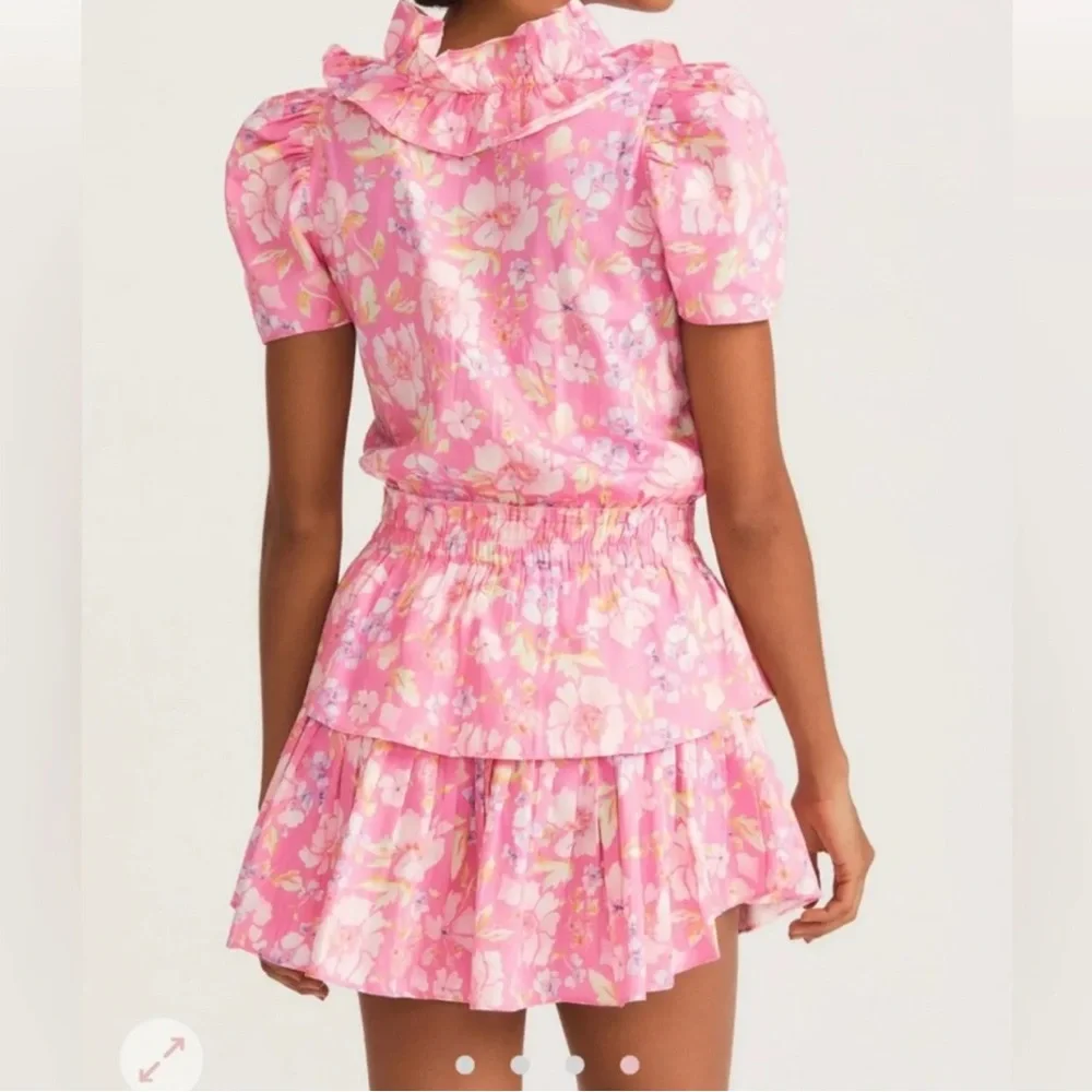 Floral Ruffle Pink Dress - Picture 2 of 4